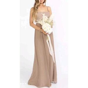 Show Me Your MuMu Lauren Tie Maxi Dress‎ Brown/Tan Size small